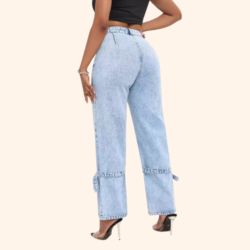 BEVERLY HILLS STRAIGHT LOOSE HIGH WAIST JEANS