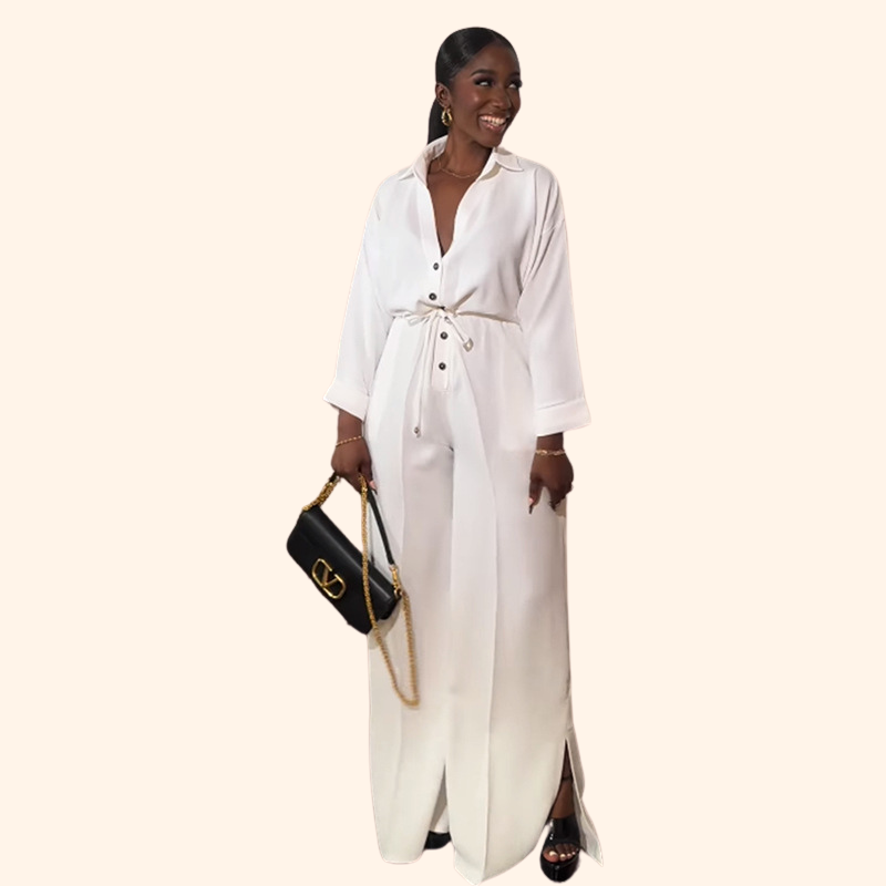 ELY LACE-UP WIDE LEG JUMPSUIT