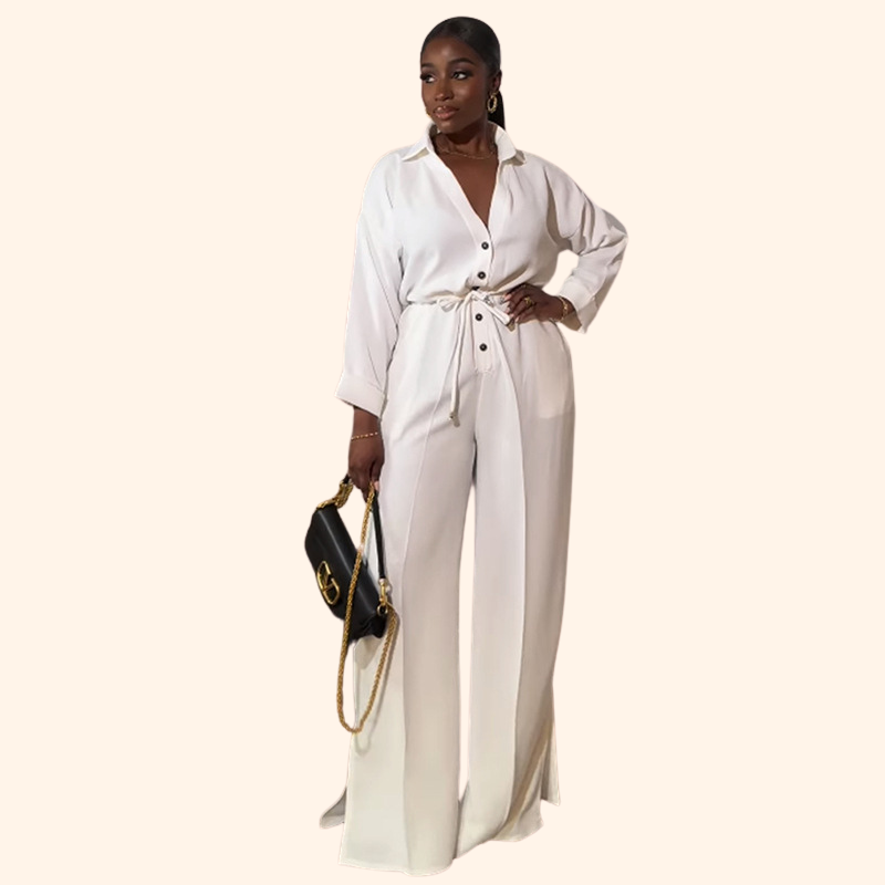 ELY LACE-UP WIDE LEG JUMPSUIT