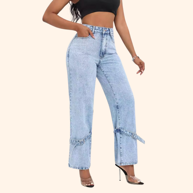 BEVERLY HILLS STRAIGHT LOOSE HIGH WAIST JEANS