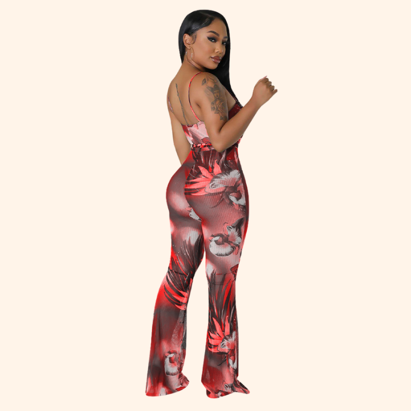 FLORENCE FLORAL BELL BOTTOM JUMPSUIT