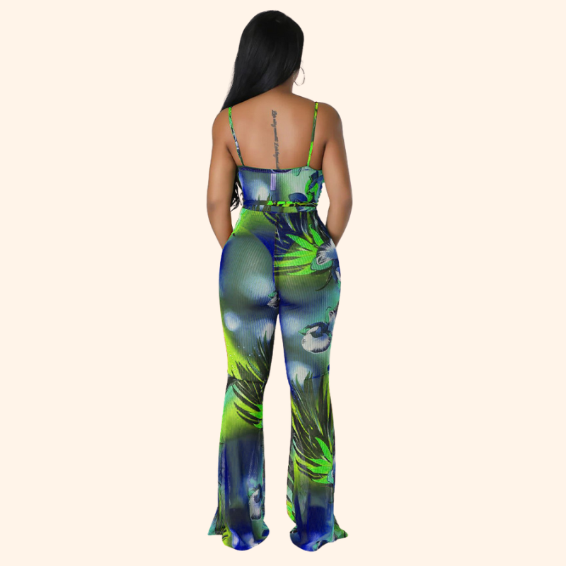 FLORENCE FLORAL BELL BOTTOM JUMPSUIT