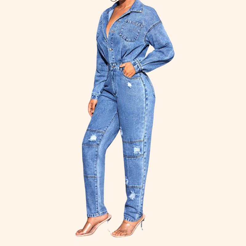 ADANA RIPPED DENIM BODYSUIT