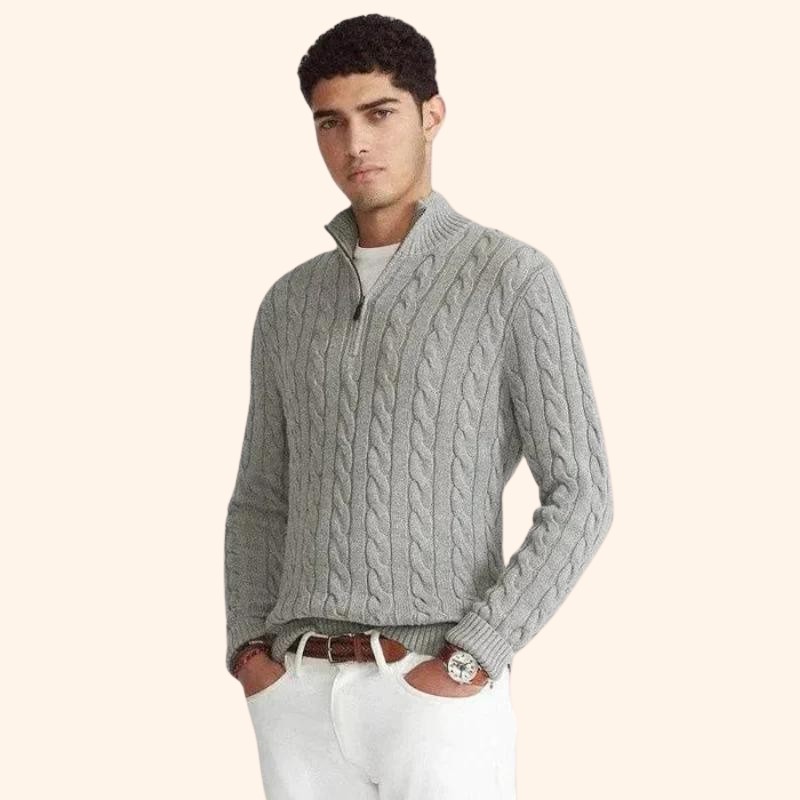 PALMER HIGH NECK ZIP SWEATER